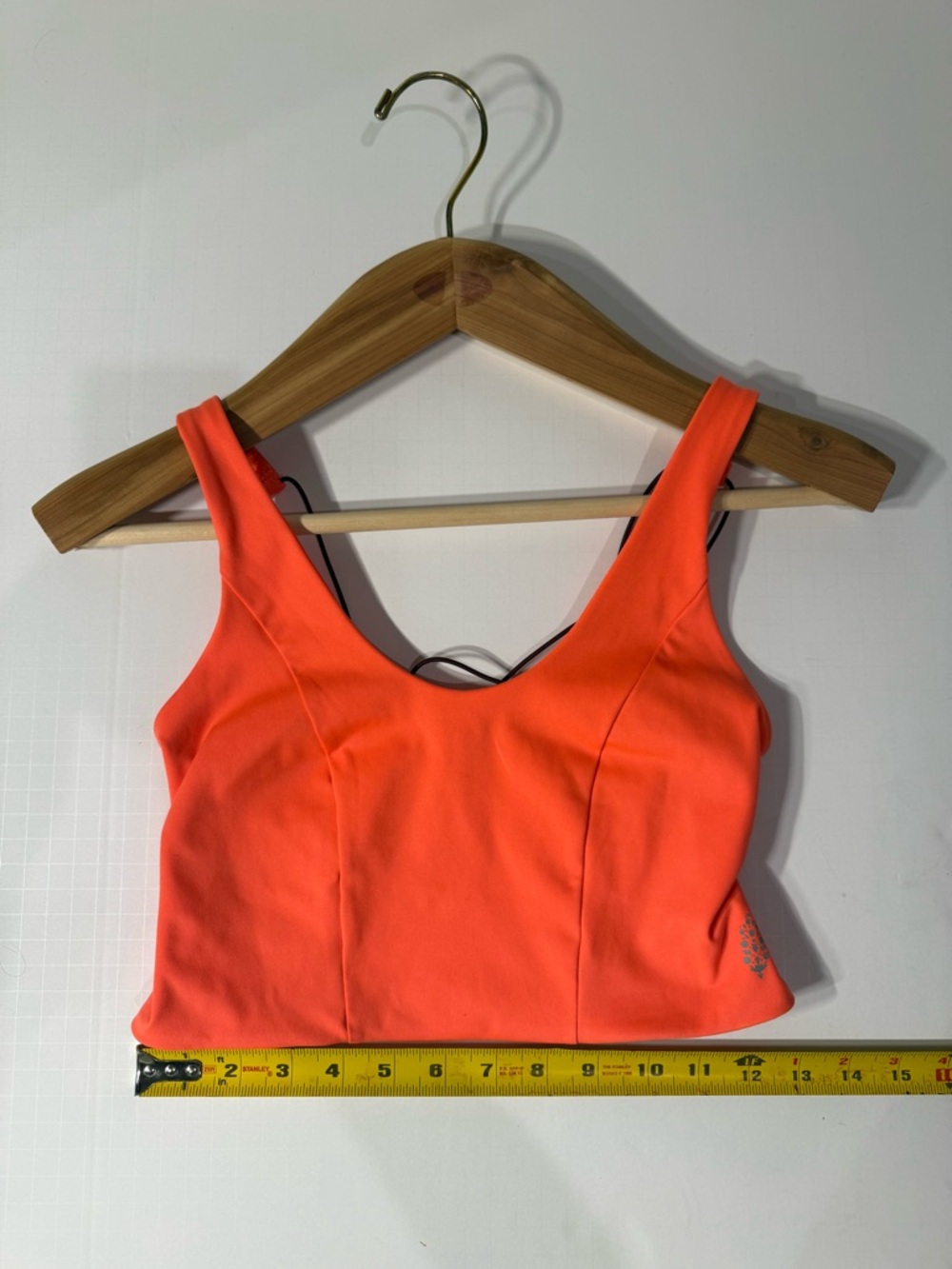 FP Movement by Free People Neon Coral and Burgundy Cropped Tank Top size XS